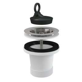 Alcadrain Accessoires - Sortie d'évier avec bouchon, grille en acier inoxydable A34