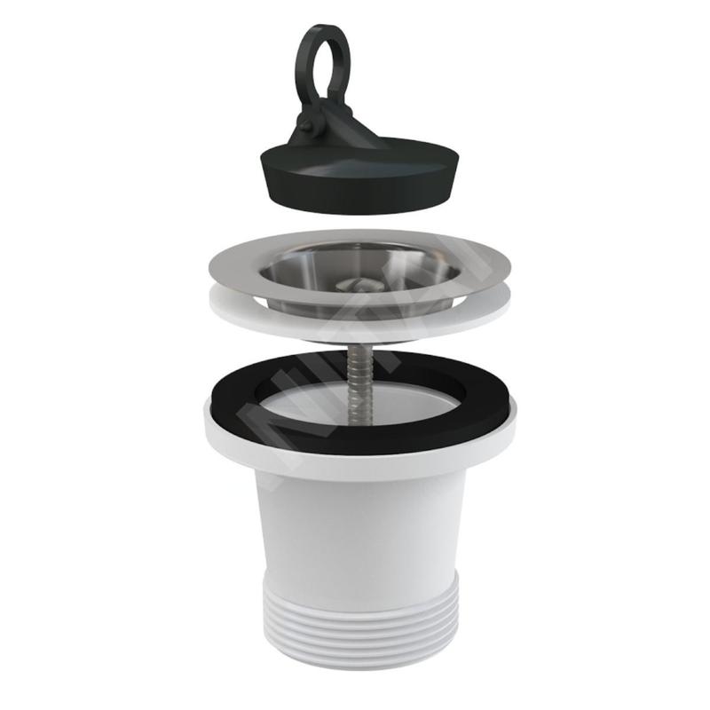 Alcadrain Accessoires - Sortie d'évier avec bouchon, grille en acier inoxydable A34