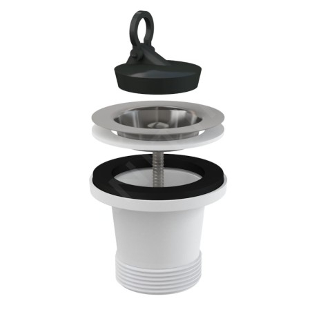 Alcadrain Accessoires - Sortie d'évier avec bouchon, grille en acier inoxydable A34