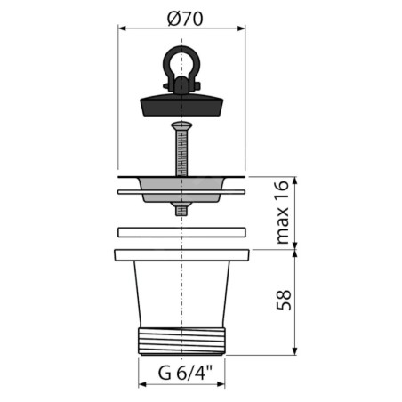 Alcadrain Accessoires - Sortie d'évier avec bouchon, grille en acier inoxydable A34