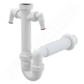 Alcadrain Siphons - Siphon d'évier, 2 raccordements A82-DN40