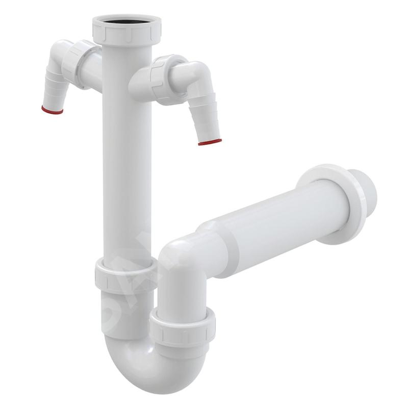 Alcadrain Siphons - Siphon d'évier, 2 raccordements A82-DN50