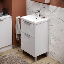 Cersanit City - Meuble avec lavabo, 74x59x45 cm, 2 tiroirs, blanc S801-422