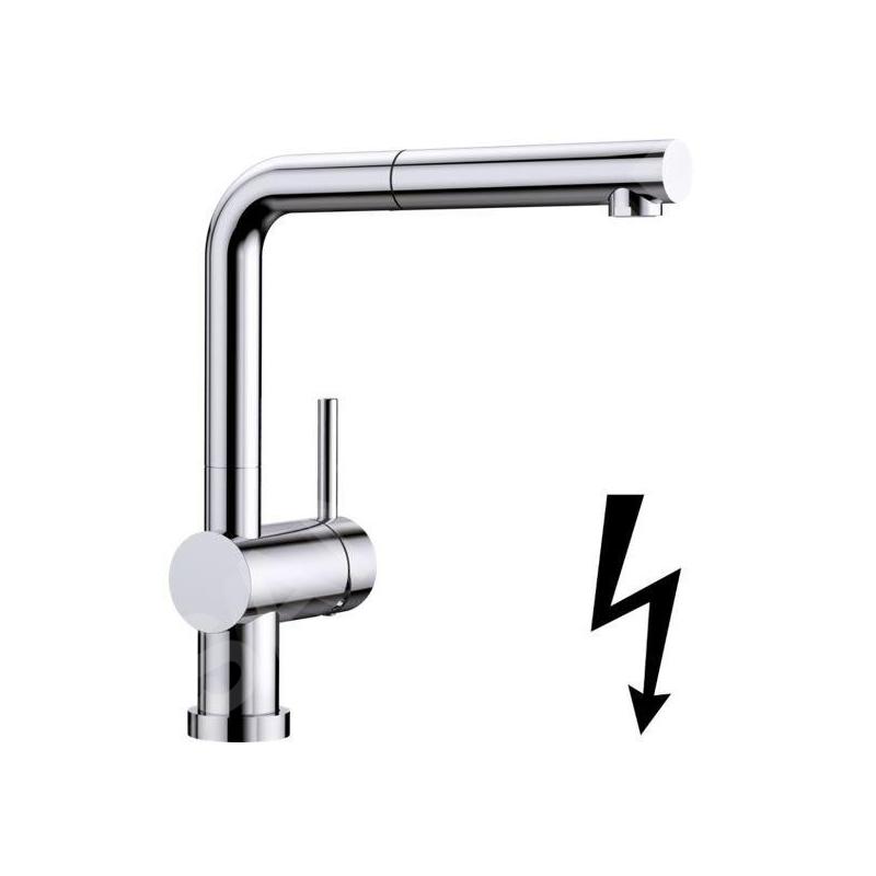 Blanco Linus S-F - Mitigeur d’évier avec douchette extractible, à basculer sous la fenêtre, chrome 514276