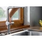 Blanco Linus S-F - Mitigeur d’évier avec douchette extractible, à basculer sous la fenêtre, chrome 514276