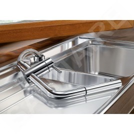 Blanco Linus S-F - Mitigeur d’évier avec douchette extractible, à basculer sous la fenêtre, chrome 514276