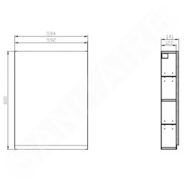 Cersanit Moduo - Armoire 80x59x14 cm, 1 porte, charnières L/P, blanc S590-016-DSM