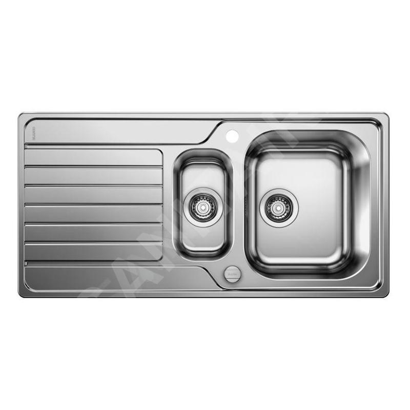 Blanco Dinas 6 - Évier, 1000x500 mm, avec commande du vidage, inox brossé 523379