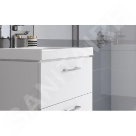 Cersanit Lara - Meuble avec lavabo, 45x59x45 cm, 2 tiroirs, blanc S801-142-DSM