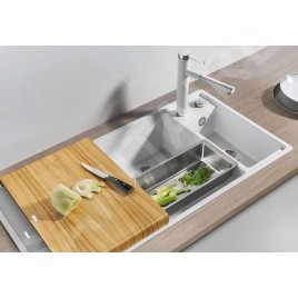 Blanco Axia III 6 - Évier en silgranit 1000x510 mm, avec commande de vidage et accessoires, InFino, blanc 523466