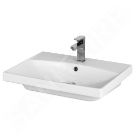 Cersanit Lara - Meuble avec lavabo, 45x59x45 cm, 2 tiroirs, noyer S801-143-DSM