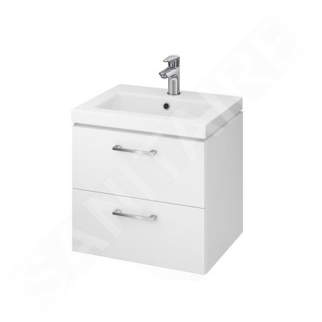 Cersanit Lara - Meuble avec lavabo, 46x49x40 cm, 2 tiroirs, blanc S801-146-DSM