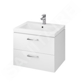 Cersanit Lara - Meuble avec lavabo, 45x59x45 cm, 2 tiroirs, blanc S801-147-DSM