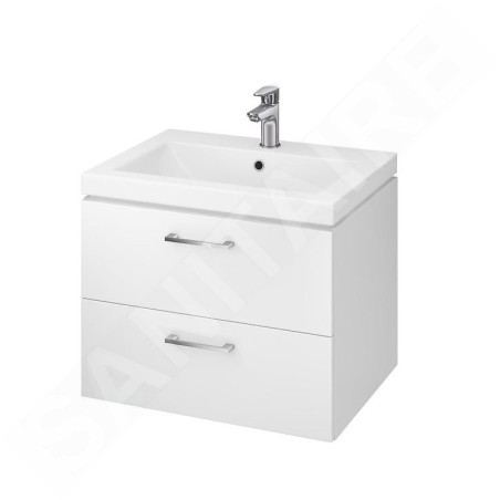 Cersanit Lara - Meuble avec lavabo, 45x59x45 cm, 2 tiroirs, blanc S801-147-DSM
