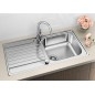 Blanco Dinas XL 6 - Évier, 1000x500 mm, avec commande du vidage, inox brossé 524255
