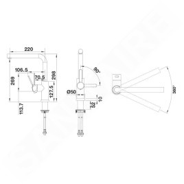 Blanco Lanora F - Mitigeur d'évier, sous fenêtre, inox brossé 526181