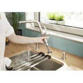 Blanco Lanora F - Mitigeur d'évier, sous fenêtre, inox brossé 526181