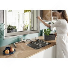 Blanco Lanora F - Mitigeur d'évier, sous fenêtre, inox brossé 526181