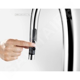 Blanco Carena S - Mitigeur d'évier avec douchette extractible, blanc doux/chrome 526931
