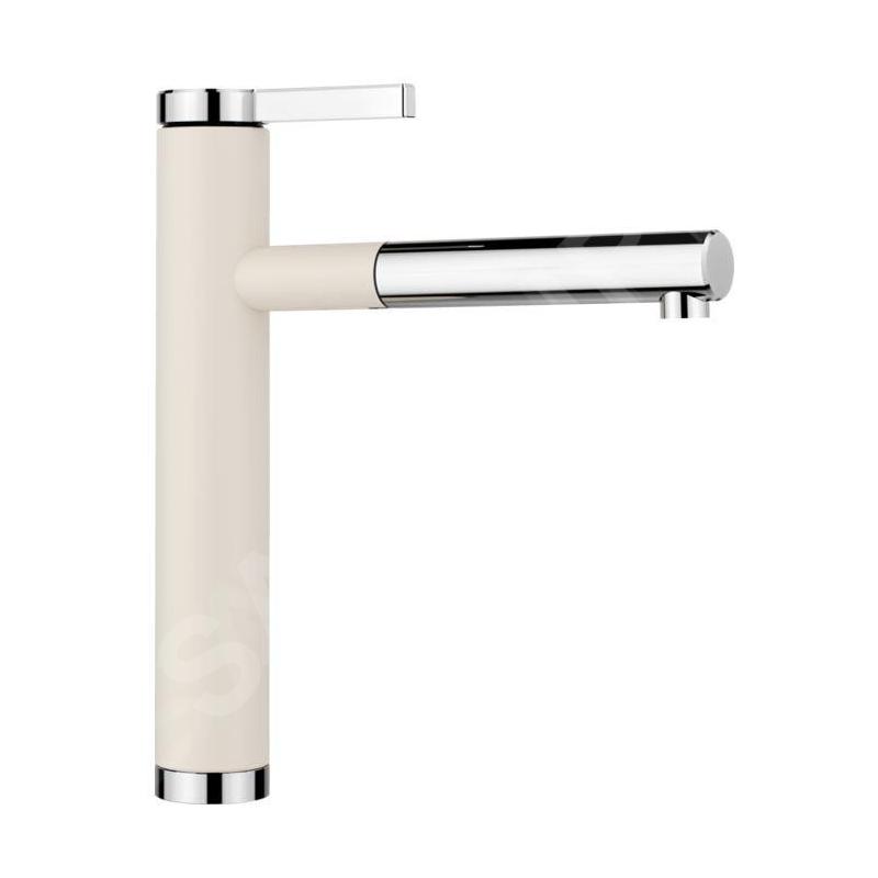 Blanco Linee S - Robinetterie d’évier avec bec extractible, blanc doux/chrome 526957