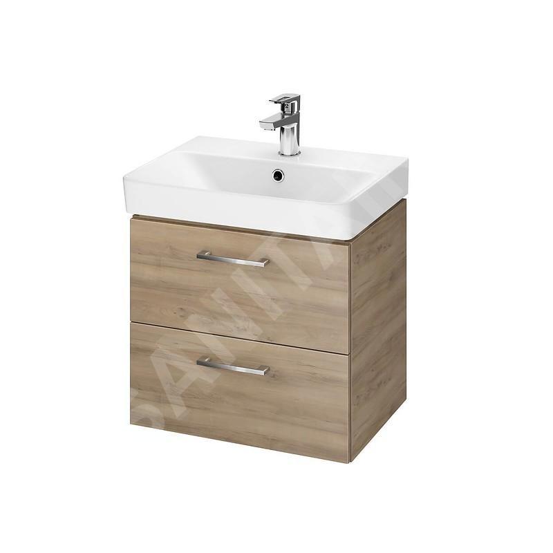Cersanit Lara - Meuble avec lavabo, 46x49x35 cm, 2 tiroirs, noyer S801-322-DSM Cersanit Lara - Meuble avec lavabo, 46x49x35 cm, 2 tiroirs, noyer S801-322-DSM