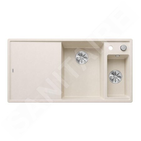 Blanco Axia III 6 - Évier en silgranit 1000x510 mm, avec commande de vidage et accessoires, InFino, blanc doux 527045