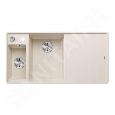 Blanco Axia III 6 - Évier en silgranit, 990x500 mm, avec commande de vidage et accessoires, InFino, blanc doux 527047