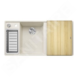 Blanco Axia III 6 - Évier en silgranit, 990x500 mm, avec commande de vidage et accessoires, InFino, blanc doux 527047
