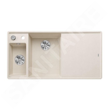 Blanco Axia III 6 - Évier en silgranit, 990x500 mm, avec commande de vidage et accessoires, InFino, blanc doux 527048