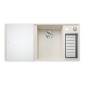 Blanco Axia III 6 - Évier en silgranit, 990x500 mm, avec commande de vidage et accessoires, InFino, blanc doux 527049