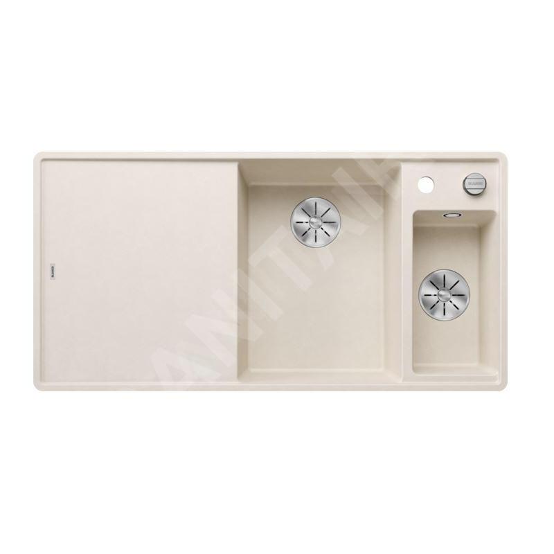 Blanco Axia III 6 - Évier en silgranit, 990x500 mm, avec commande de vidage et accessoires, InFino, blanc doux 527050