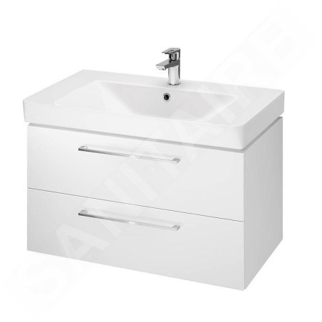 Cersanit Lara - Meuble avec lavabo, 45x79x45 cm, 2 tiroirs, blanc S801-338-DSM