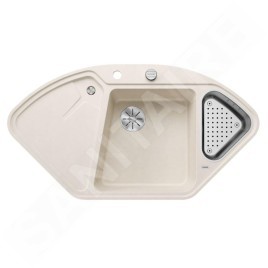 Blanco Delta II - Évier en silgranit 1042x560 mm, avec commande de vidage et accessoires, InFino, blanc doux 527056
