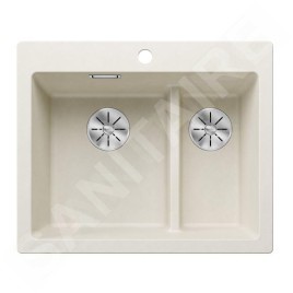 Blanco Pleon 6 Split - Évier en Silgranit, 615x510 mm, InFino, blanc doux 527139
