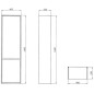 Cersanit Crea - Armoire haute, 140x40x25 cm, 2 portes, charnières G/D, gris S924-025