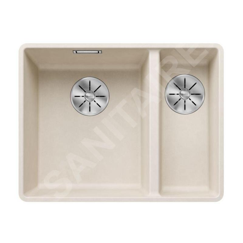 Blanco Subline 340/160 - Évier en silgranit, 552x427 mm, évier à gauche, InFino, blanc doux 527161 Blanco Subline 340/160 - Évier en silgranit, 552x427 mm, évier à gauche, InFino, blanc doux 527161
