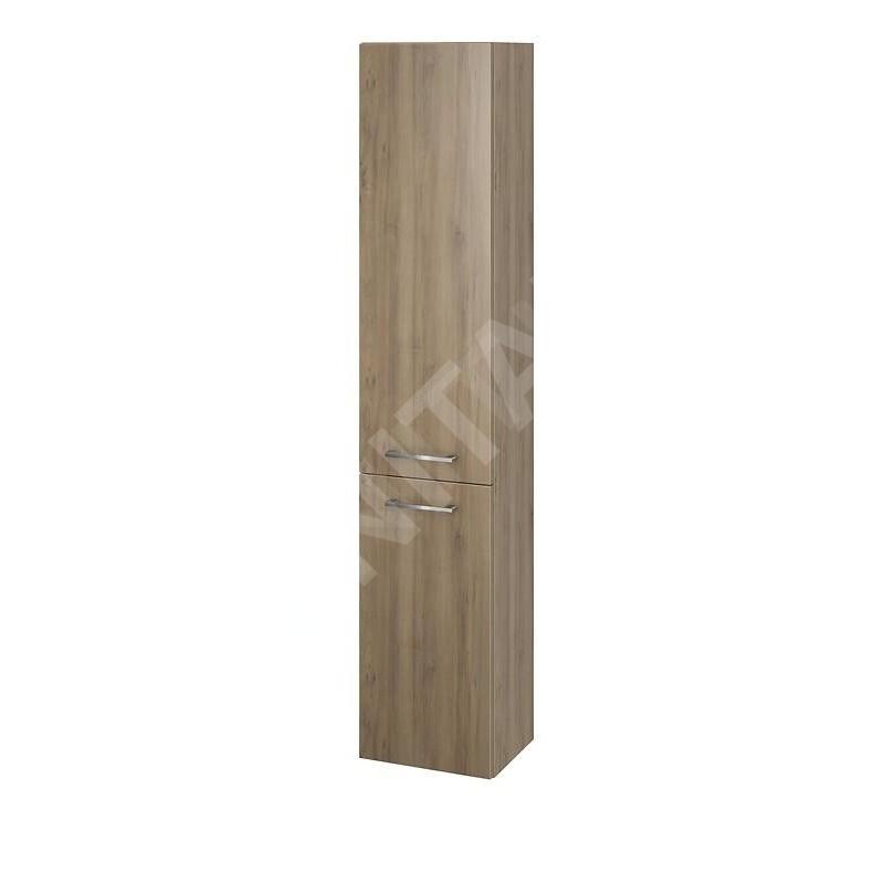 Cersanit Lara - Armoire haute 150x30x25 cm, 2 porte, charnières G/D, chêne S926-008-DSM