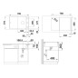 Blanco Axia III 45 - Évier en silgranit, 780x510 mm, avec accessoires, InFino, gris 527218
