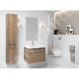 Cersanit Lara - Armoire haute 150x30x25 cm, 2 porte, charnières G/D, chêne S926-008-DSM
