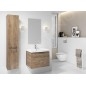 Cersanit Lara - Armoire haute 150x30x25 cm, 2 porte, charnières G/D, chêne S926-008-DSM