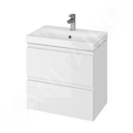 Cersanit Moduo - Meuble-lavabo, 57x60x38cm, 2 tiroirs, blanc S929-004