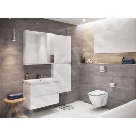 Cersanit Moduo - Meuble-lavabo, 57x80x45cm, 2 tiroirs, blanc S929-008