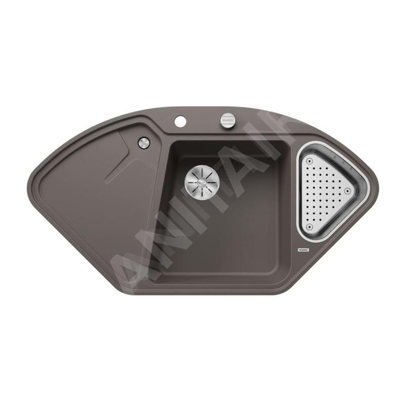 Blanco Delta II - Évier en silgranit 1042x560 mm, avec commande de vidage et accessoires, InFino, gris 527239