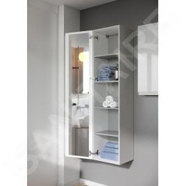 Cersanit Moduo - Armoire haute, 160x40x34 cm, 1 porte, charnières G/D, miroir intérieur, blanc S929-020