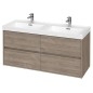 Cersanit Crea - Meuble avec lavabo, 53x119x45 cm, 4 tiroirs, chêne S801-325 Cersanit Crea - Meuble avec lavabo, 53x119x45 cm, 4 tiroirs, chêne S801-325