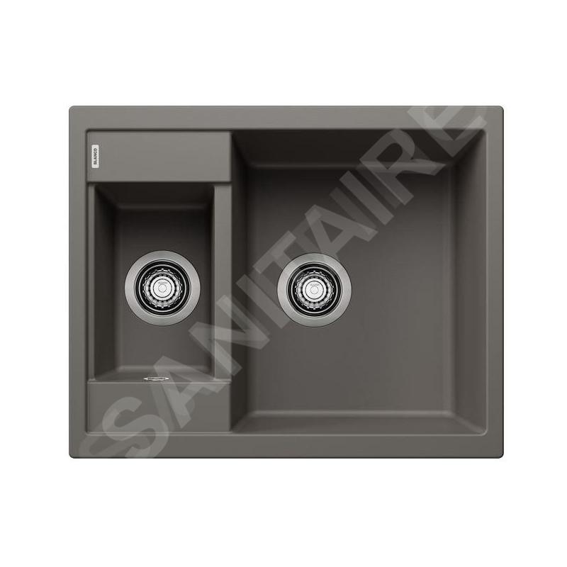 Blanco Metra 6 - Évier en silgranit, 615x500 mm, avec commande de vidage, gris 527295