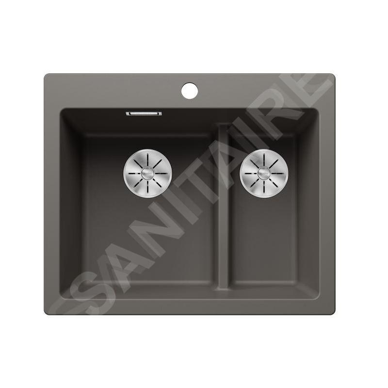 Blanco Pleon 6 Split - Évier en Silgranit, 615x510 mm, InFino, gris 527322 Blanco Pleon 6 Split - Évier en Silgranit, 615x510 mm, InFino, gris 527322