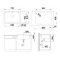 Blanco Pleon 8 - Évier en silgranit, 700x510 mm, InFino, gris 527323 Blanco Pleon 8 - Évier en silgranit, 700x510 mm, InFino, gris 527323