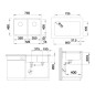 Blanco Subline 350/350 - Évier en silgranit, 755x460 mm, InFino, gris 527347