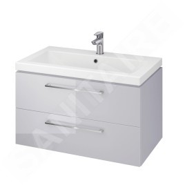 Cersanit Lara - Meuble avec lavabo, 45x79x45 cm, 2 tiroirs, gris S801-214-DSM